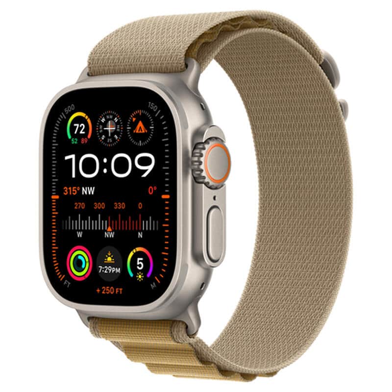 Watch Ultra 2024 GPS + Cellular, 49 мм корпус из титана, ремешок Alpine песочного цвета