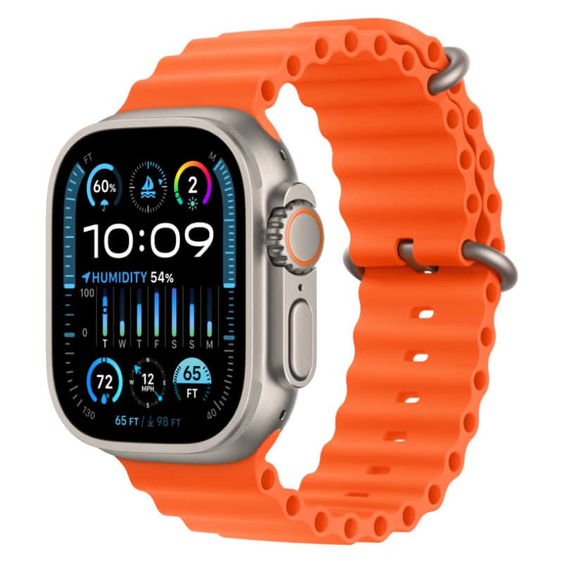 Watch Ultra 2023 GPS + Cellular, 49 мм корпус из титана, ремешок Ocean оранжевого цвета