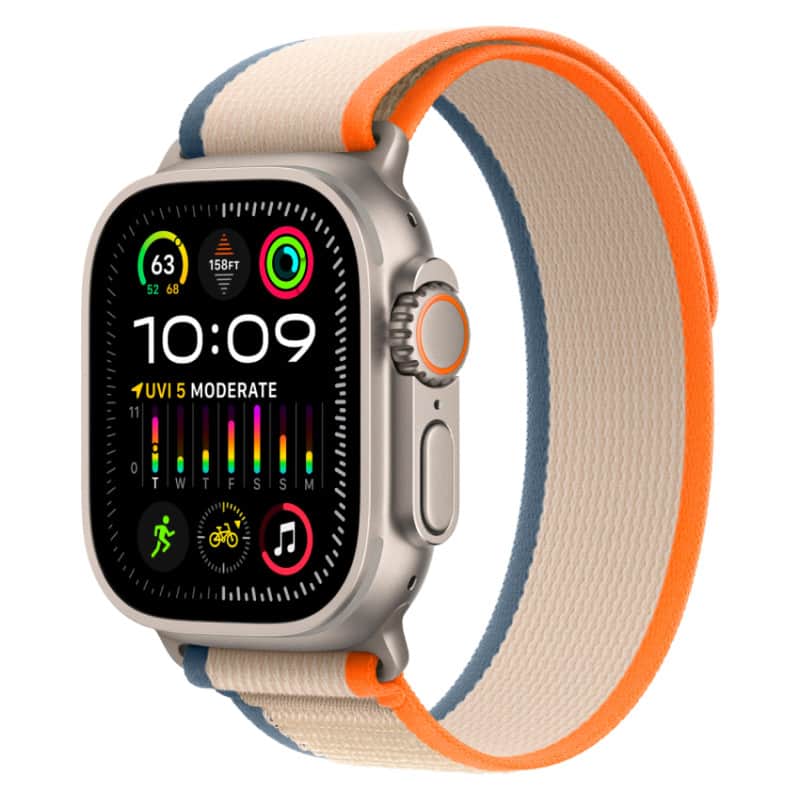 Watch Ultra 2023 GPS + Cellular, 49 мм корпус из титана, ремешок Trail оранжевого/бежевого цвета