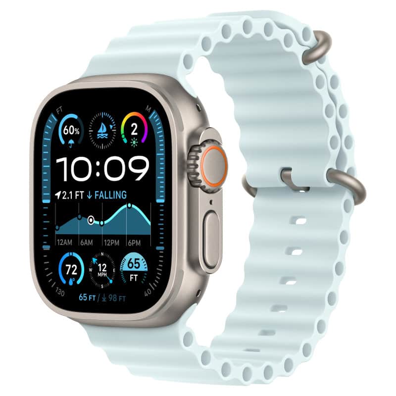 Watch Ultra 2024 GPS + Cellular, 49 мм корпус из титана, ремешок Ocean цвета Ледяной синий