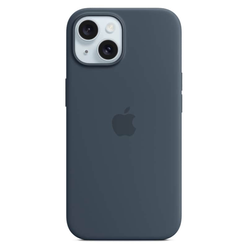 Силиконовый чехол MagSafe для iPhone 15 Синий шторм