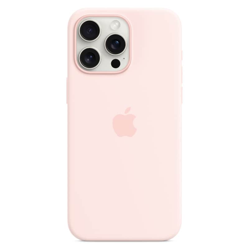 Силиконовый чехол MagSafe для iPhone 15 Pro Max Светло-розовый