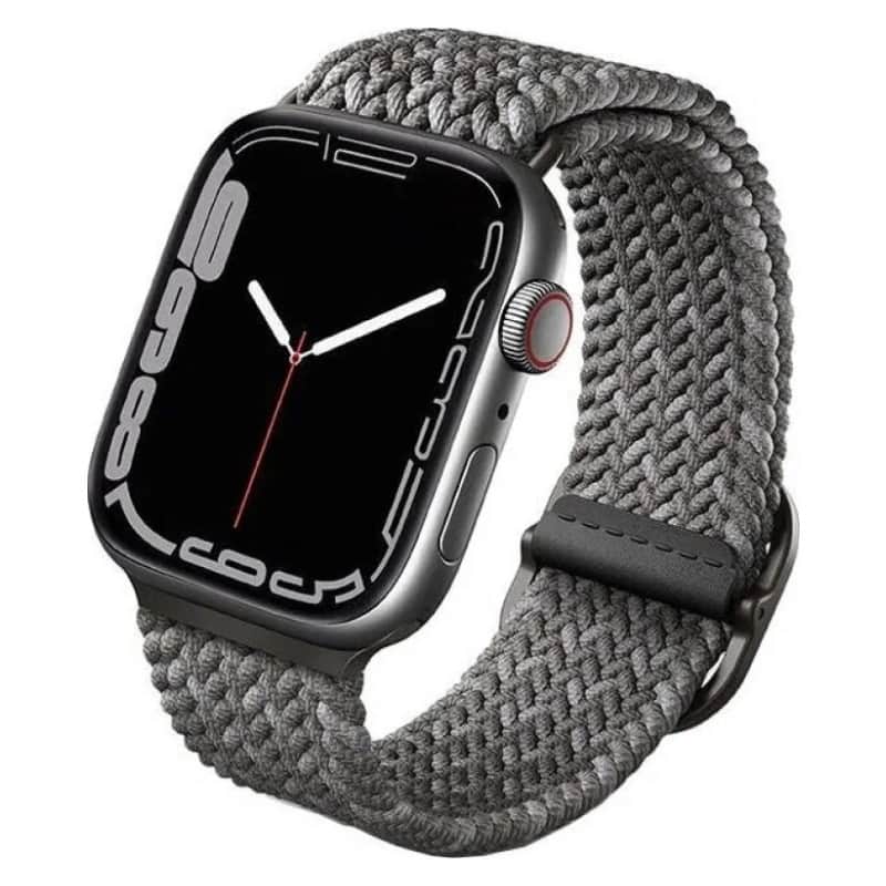 Плетеный ремешок Uniq Aspen DE для Apple Watch 44-49 мм Серая галька