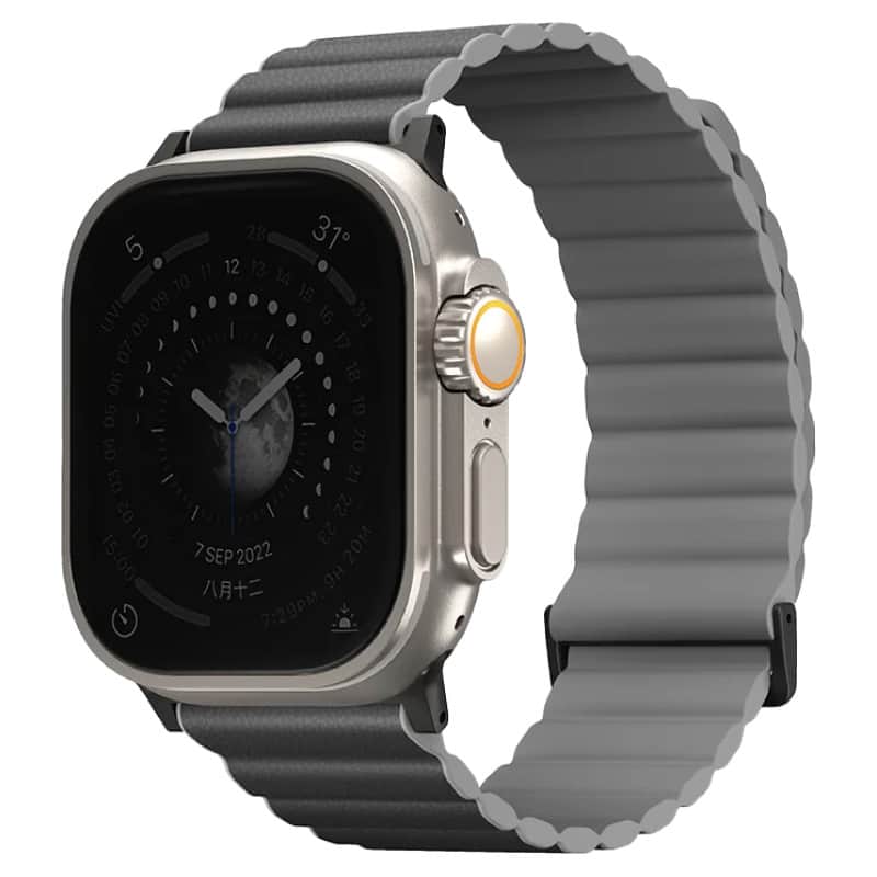 Силиконовый ремешок Uniq Revix Premium для Apple Watch 44-49 мм Угольный/Серый
