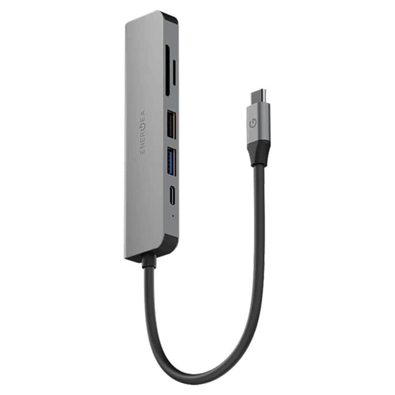 Хаб Type-C 6в1 EnergEA Aluhub HD 3 Темно-серый