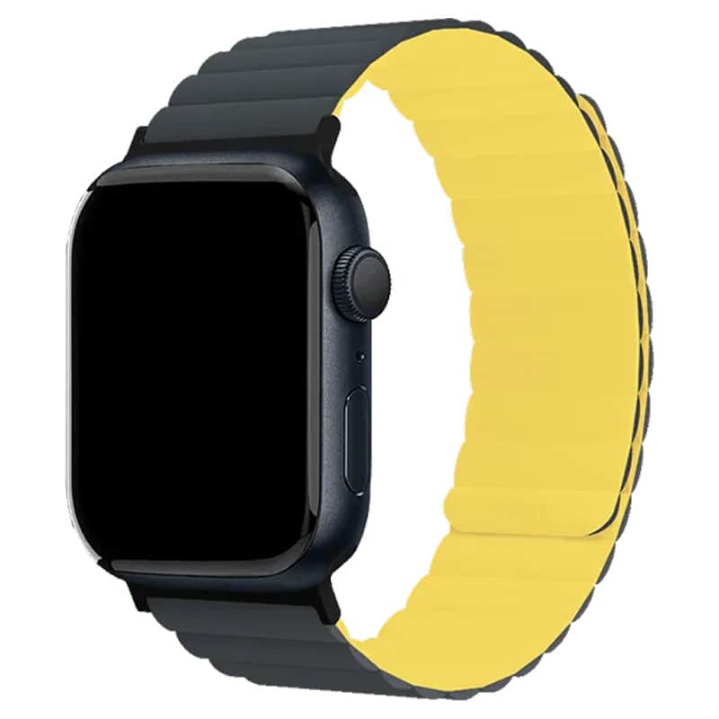 Силиконовый ремешок uBear Mode Strap для Apple Watch 44-49 мм Черный/Желтый